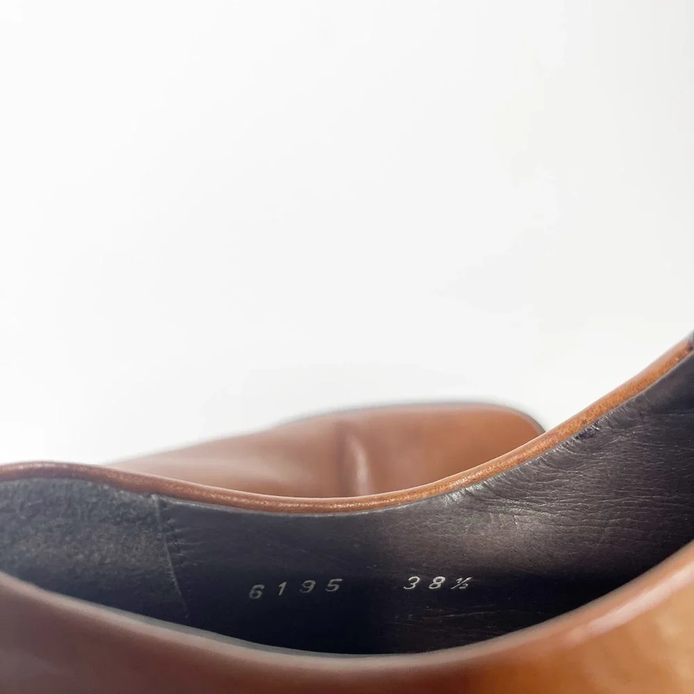 Jildor Sibil Z Shoes 38.8 8.5 Brown Leather Slip On Made in Italy Classic
